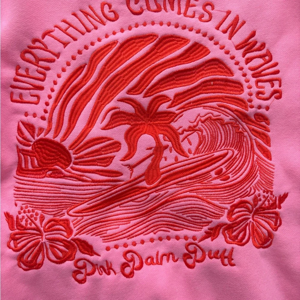 Pink Hoodie with Red Embroidery - Picture 3 of 3